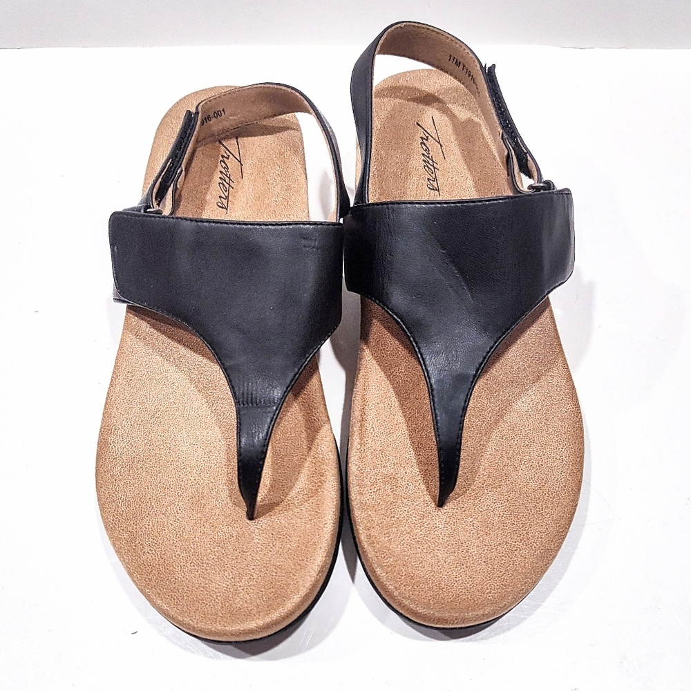 Trotters Pamola Sandals Womens 11 M Black Slingback Arch Support Shoes T1916-001 - Picture 2 of 12